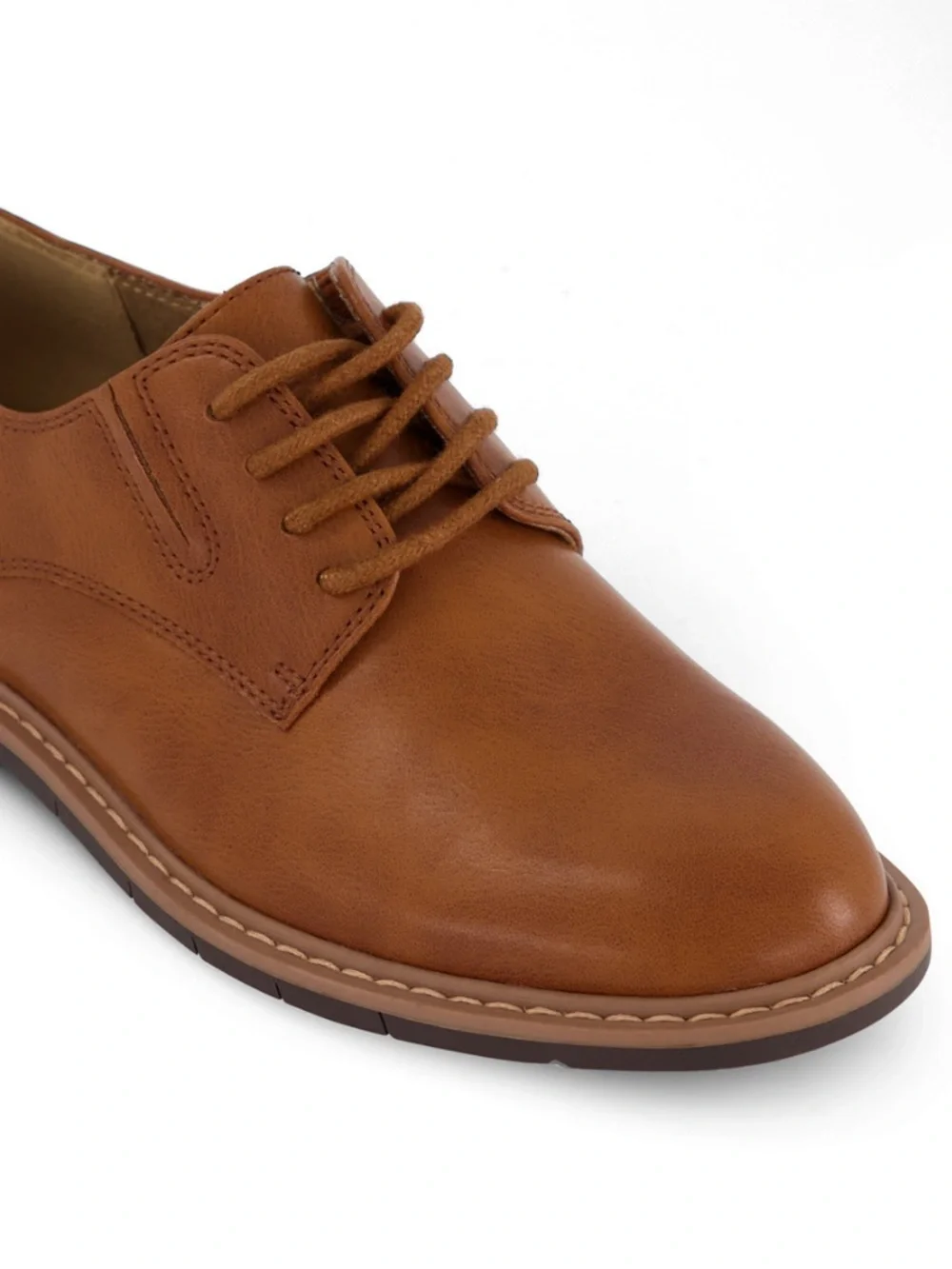 🤎 NWT//Kenneth Cole Boys Padded Inside Brown Lace-Up Dress Shoe/Sz 5 🤎